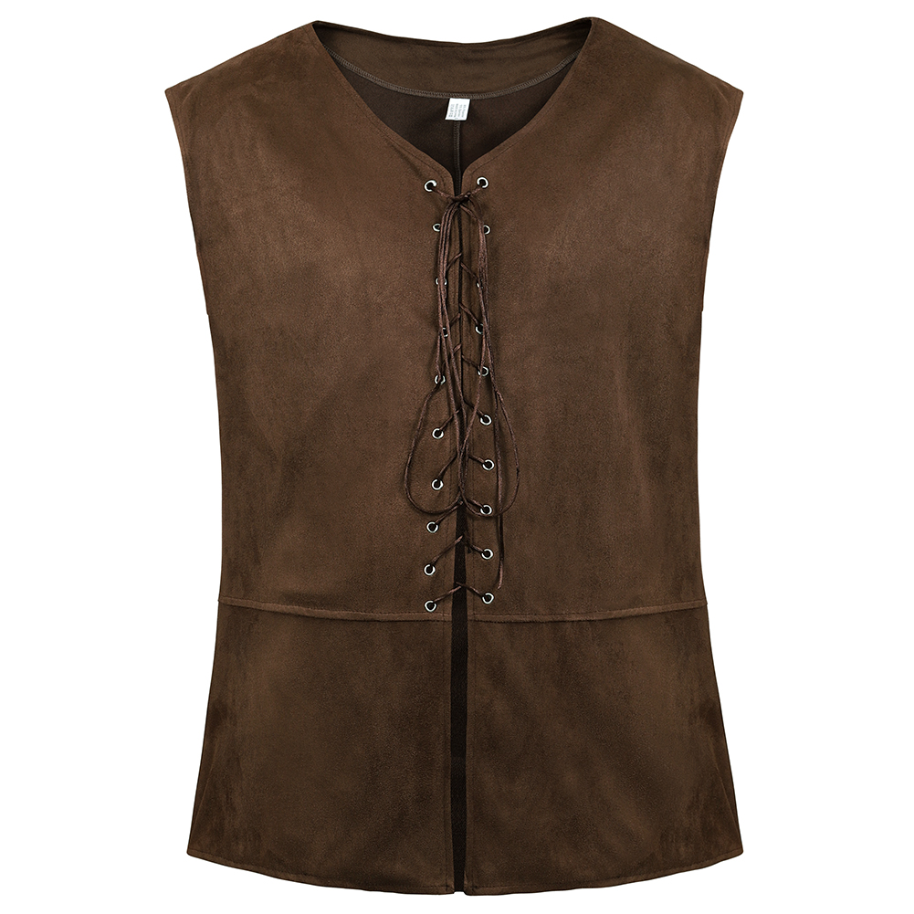 Déguisement viking gilet de Pirate marron foncé
