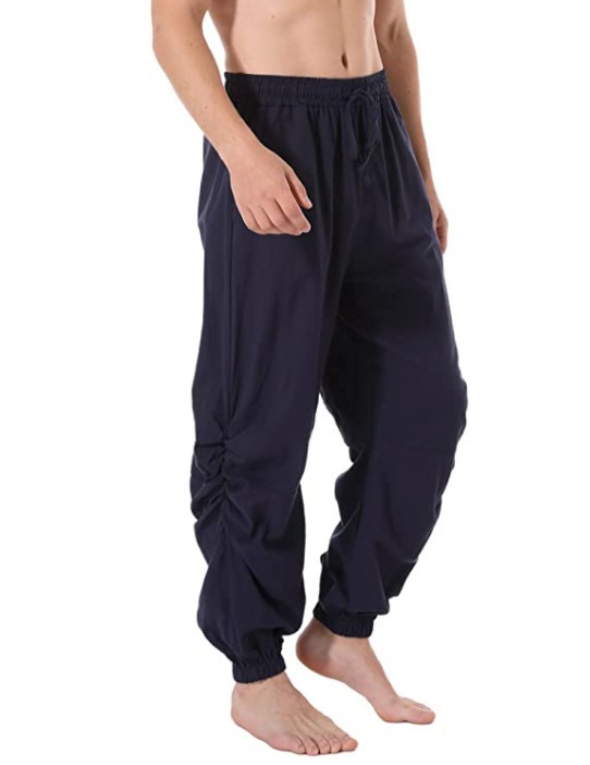 Déguisement viking pantalon de guerrier bleu foncé