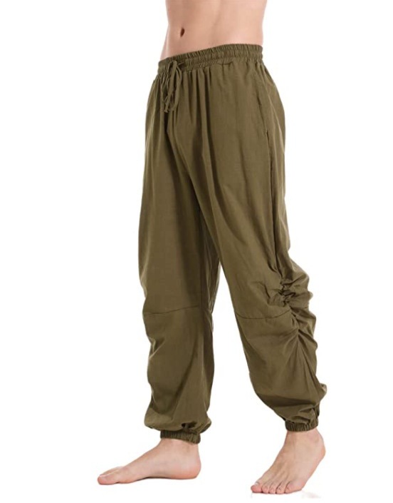 Déguisement viking pantalon de guerrier kaki