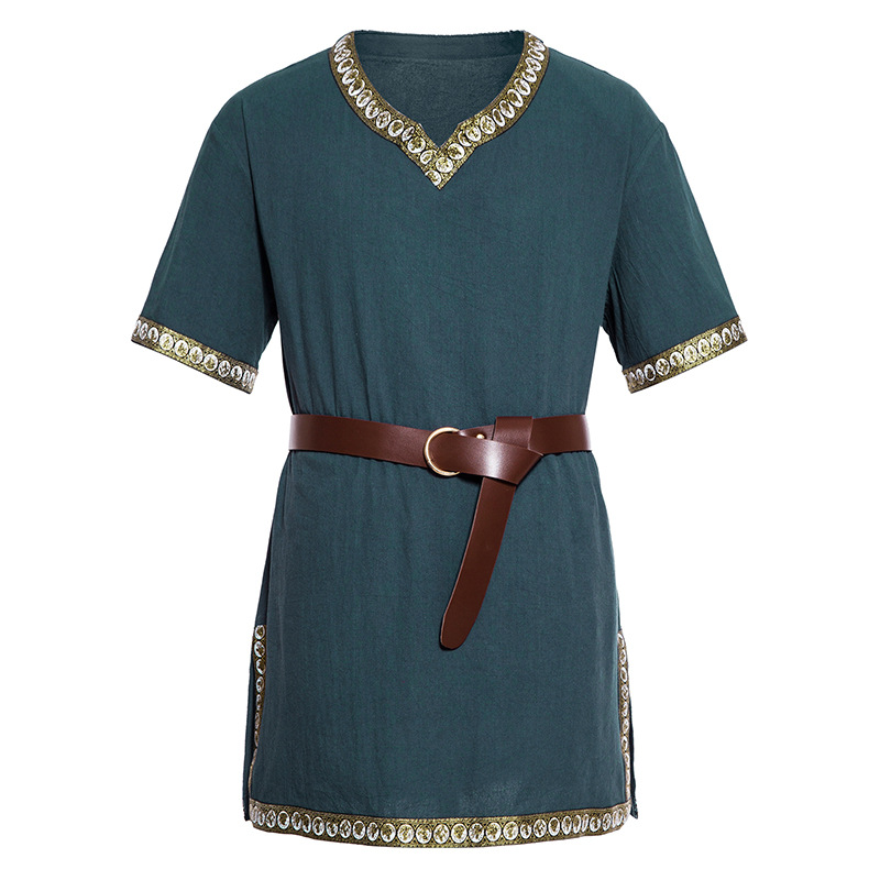 Déguisement viking tunique médiéval bleu