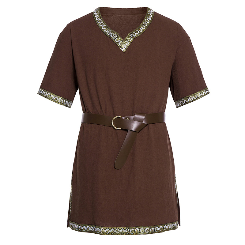 Déguisement viking tunique médiéval marron