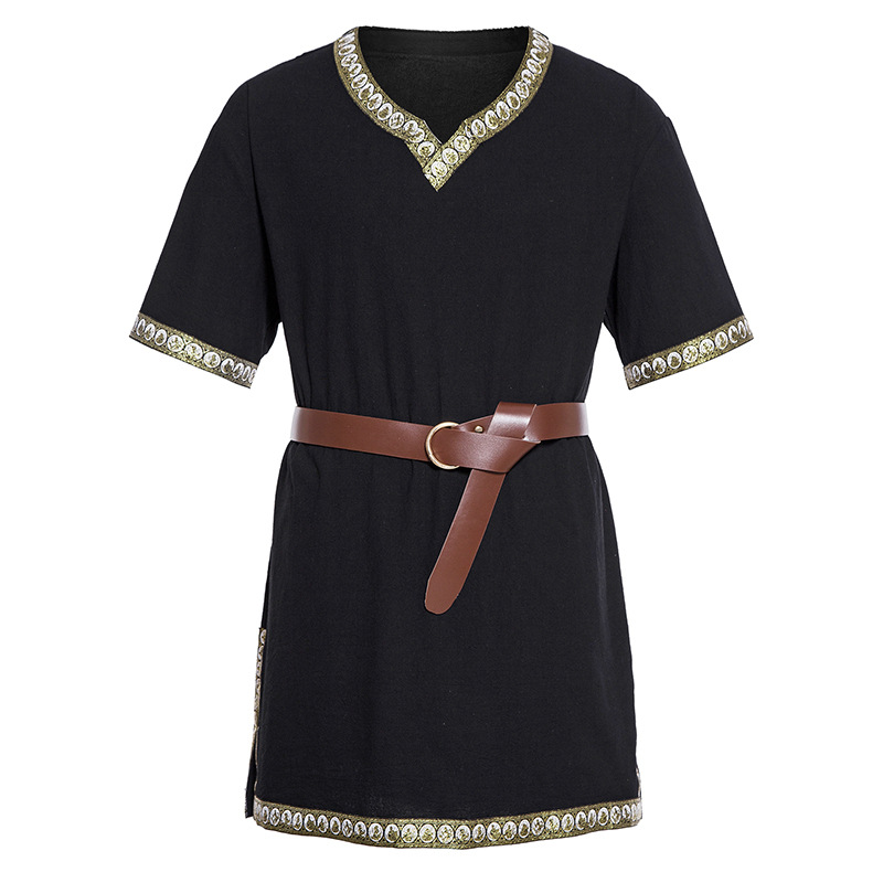 Déguisement viking tunique médiéval noir