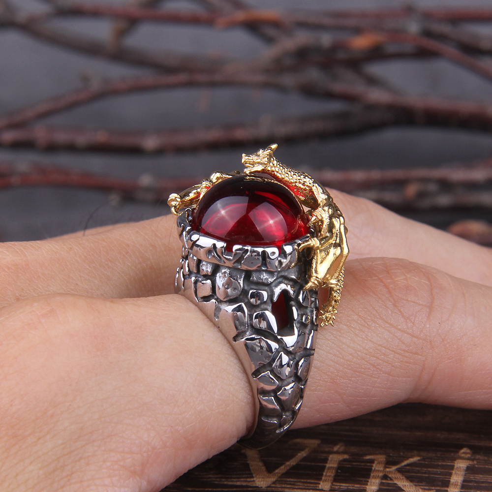 Bague viking Dragon Gardien — vue 3