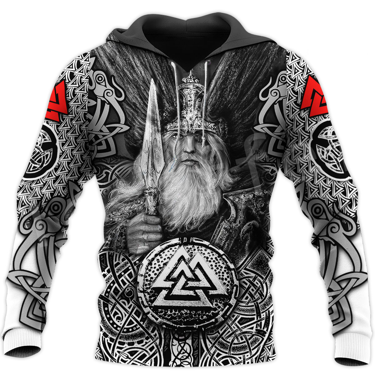 Hoodie viking Mjöllnir et Valknut