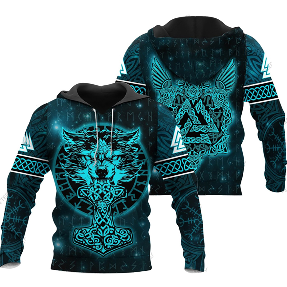 Hoodie viking Mjölnir du Loup