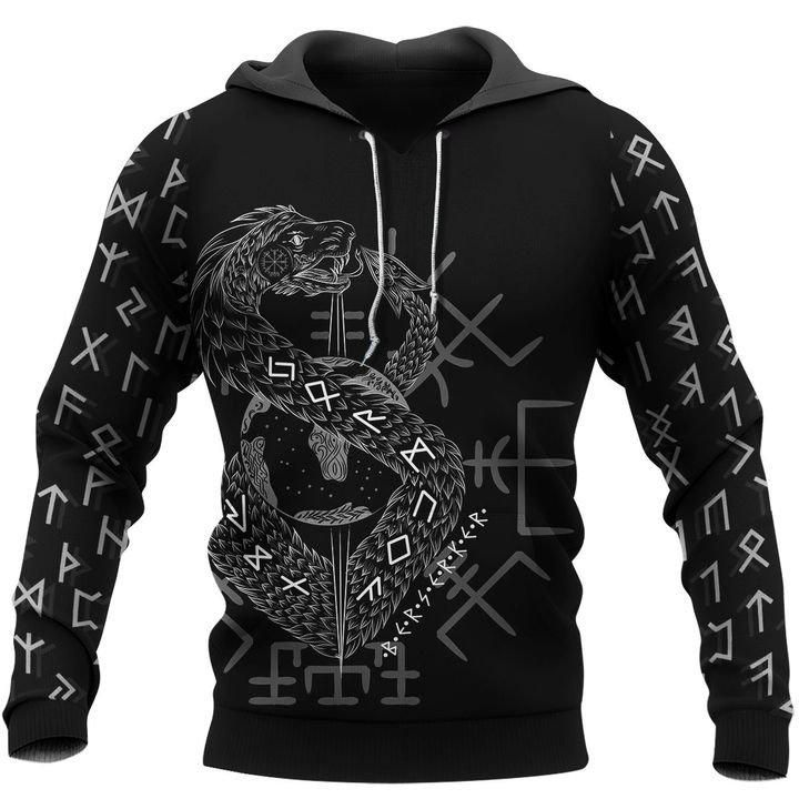 Hoodie viking Ouroboros et Vegvisir
