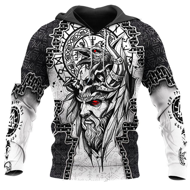 Hoodie viking Regard de corbeau d'Odin