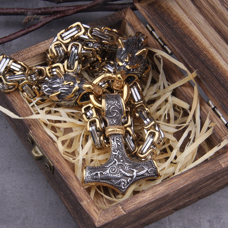 Collier Viking Loup Sköll et Hati — vue 3