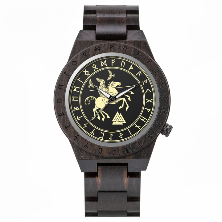 Montre en Bois foncé Valknut