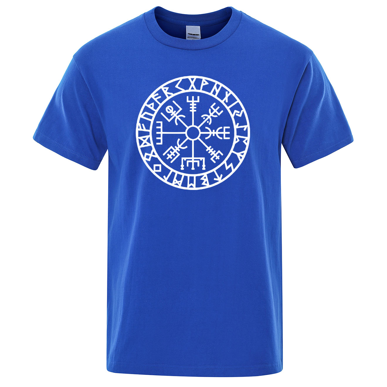 T-shirt Viking Odin Runes Valhalla bleu