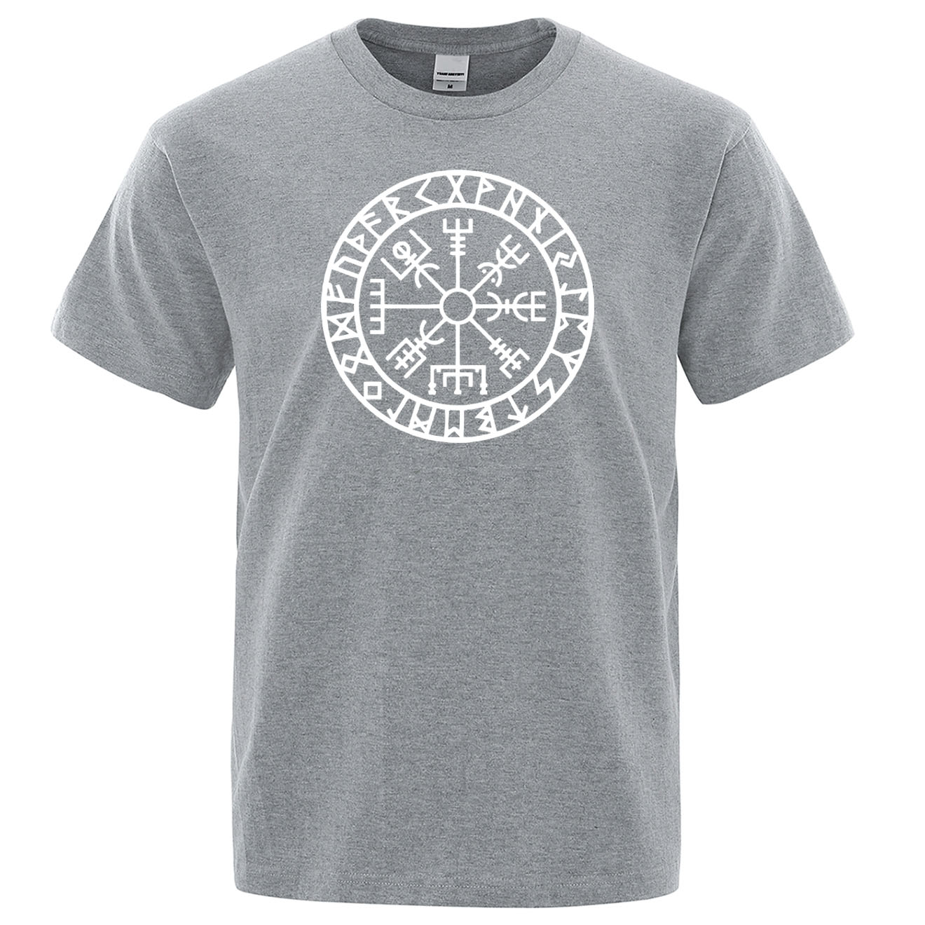 T-shirt Viking Odin Runes Valhalla gris