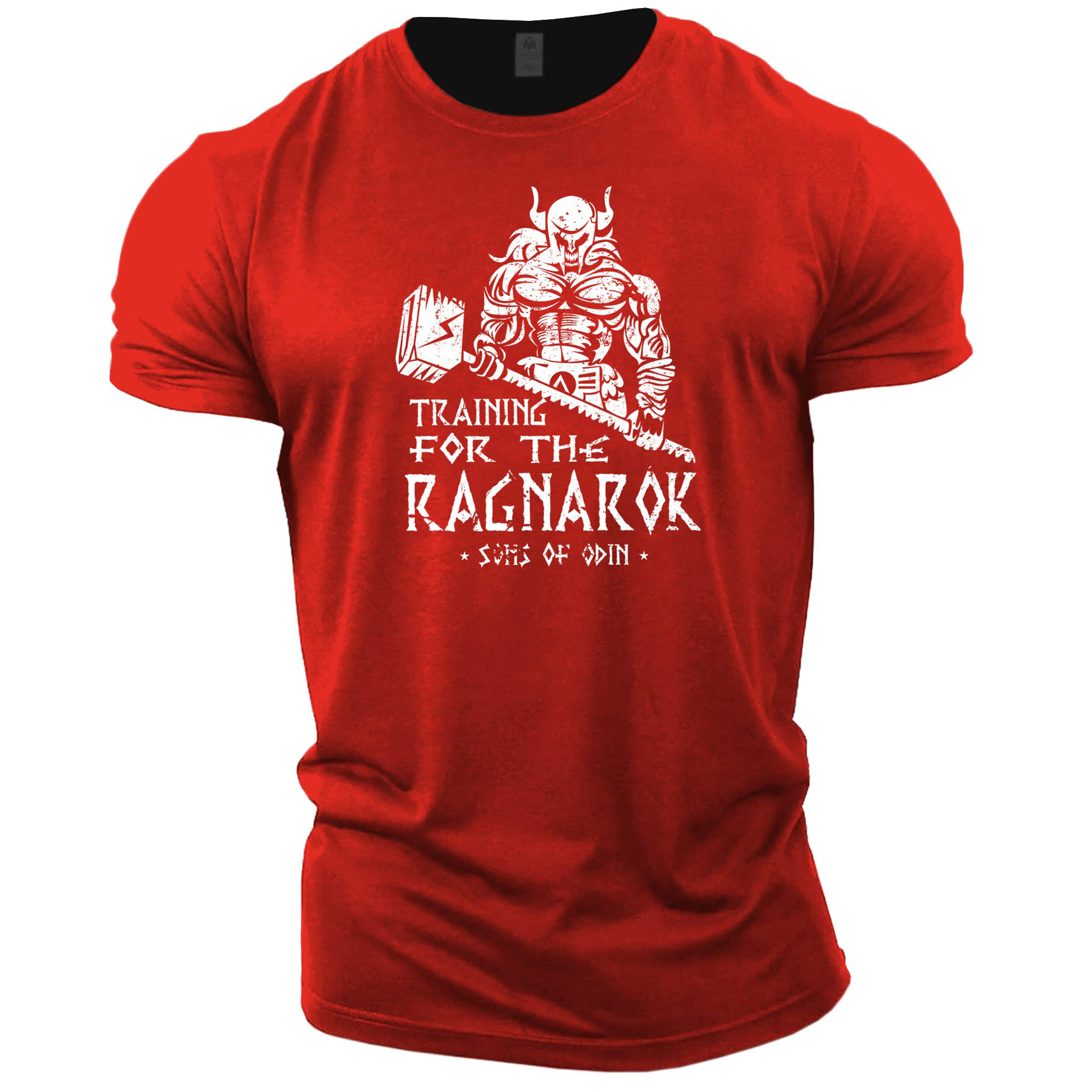 T-shirt Viking training for ragnarok rouge