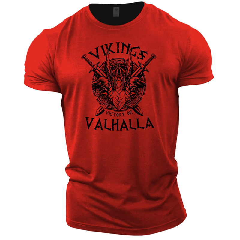 T-shirt Viking victory or valhalla rouge