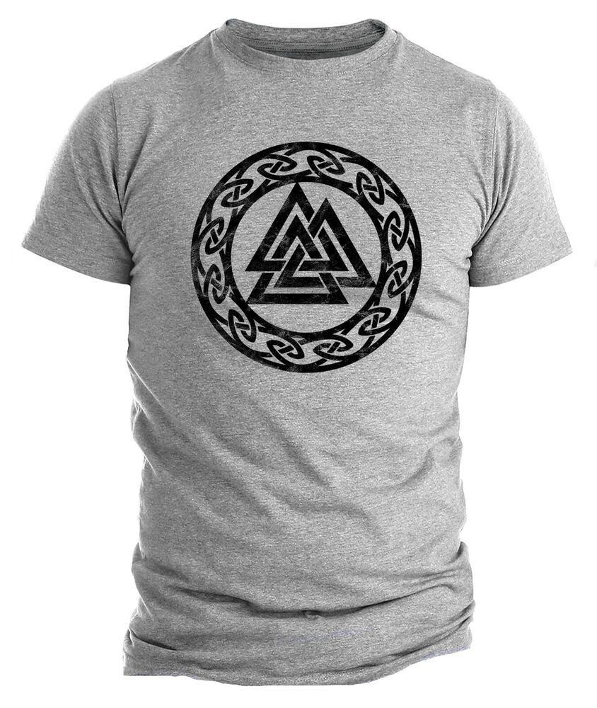 T-shirt viking Valknut rune gris