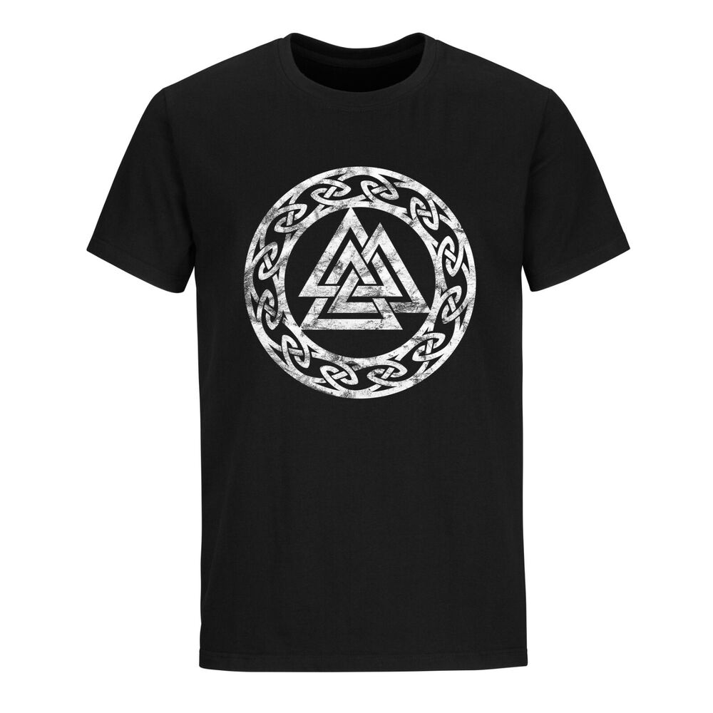 T-shirt viking Valknut rune noir