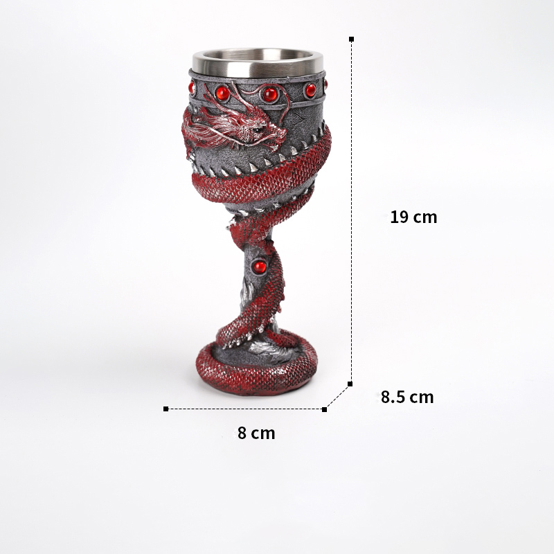 Verre viking dragon rouge — vue 2