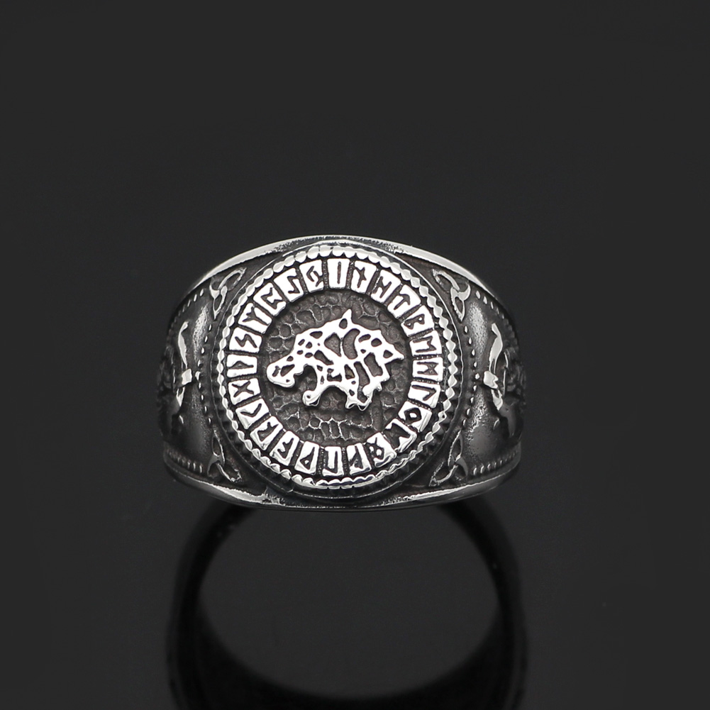 Bague viking tête de loup — vue 3