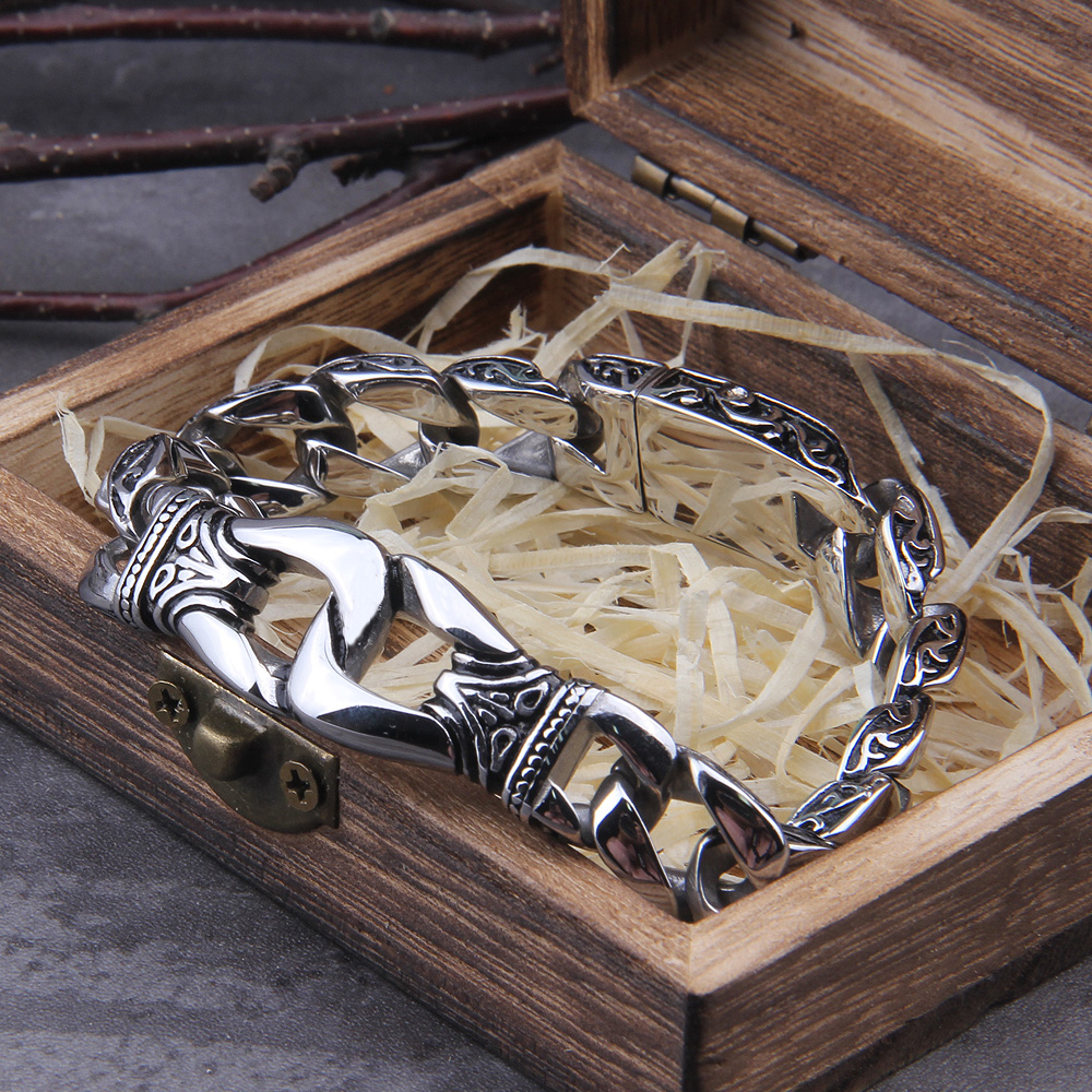 Bracelet viking en acier — vue 3