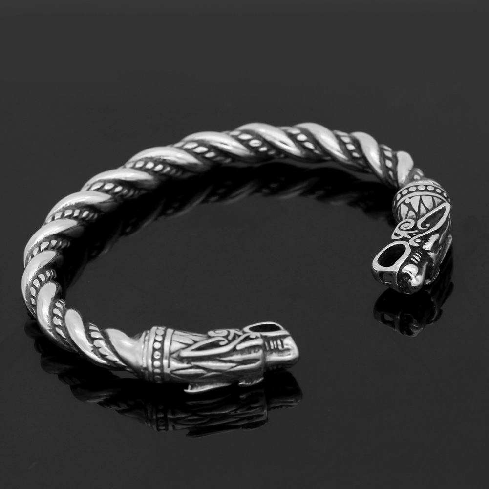 Bracelet viking têtes de Fenrir — vue 3