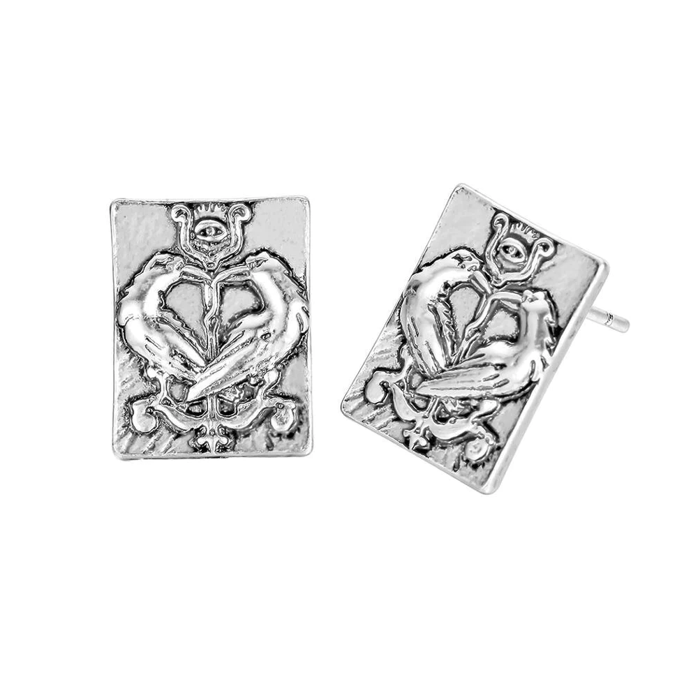 Boucles d'Oreilles Viking Corbeaux d'Odin Hugin &amp; Munin Argentées