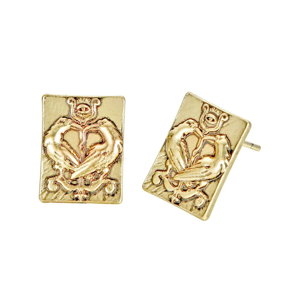 Boucles D’oreilles Viking Corbeaux D’Odin Hugin &amp; Munin Dorées