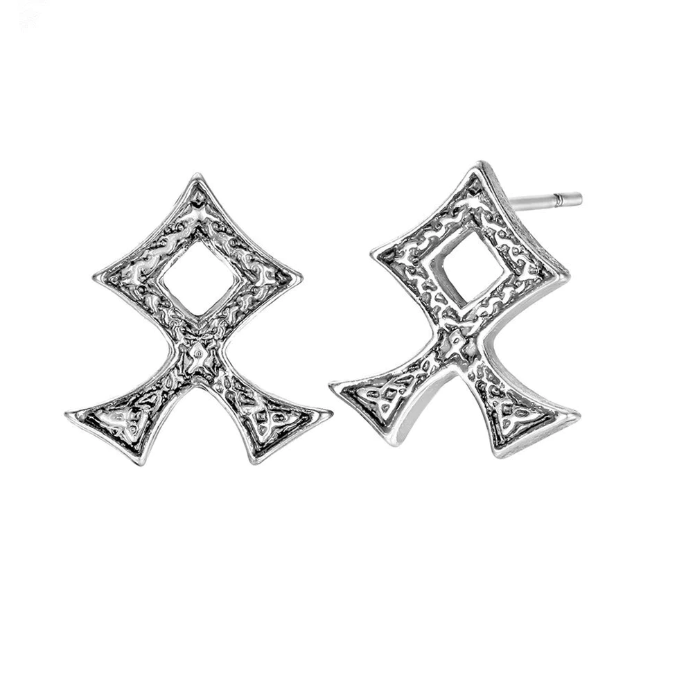Boucles d'Oreilles Viking Rune Othala Argentées