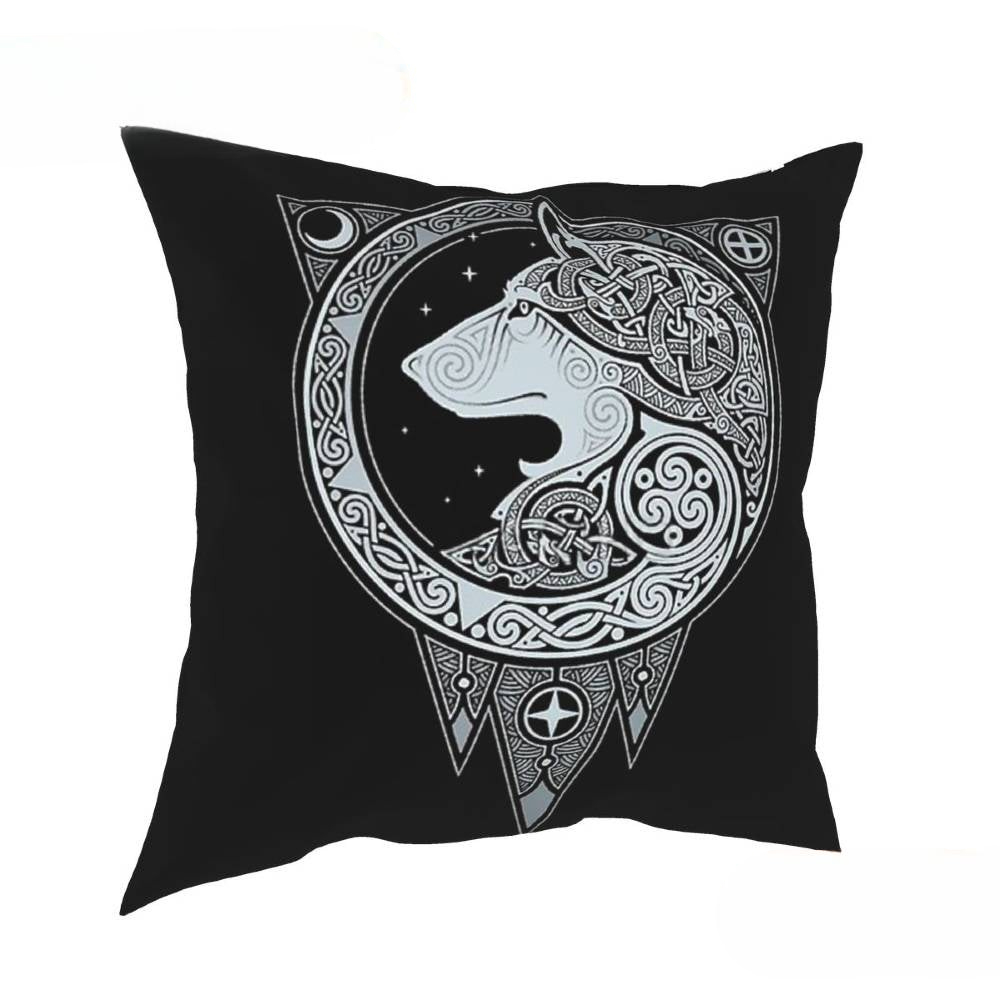 Coussin Viking Loup Nordique