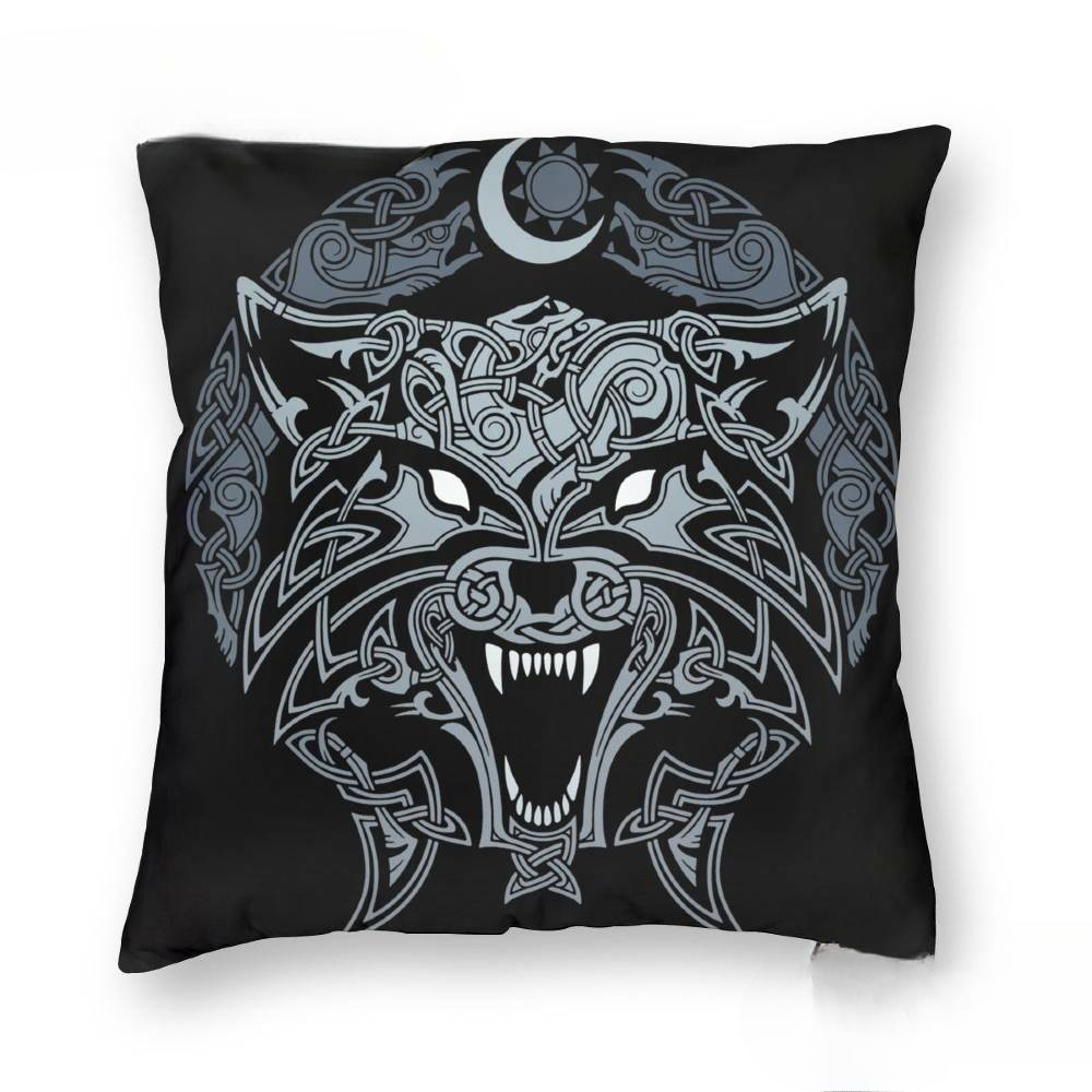Coussin Viking Loup du Ragnarok