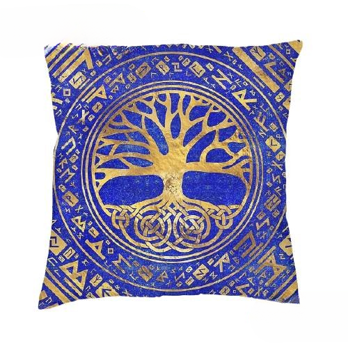 Coussin Viking Yggdrasil Céleste