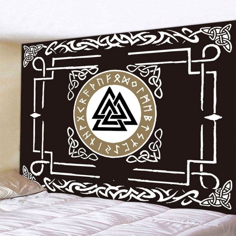 Drapeau Viking Futhark &amp; Valknut