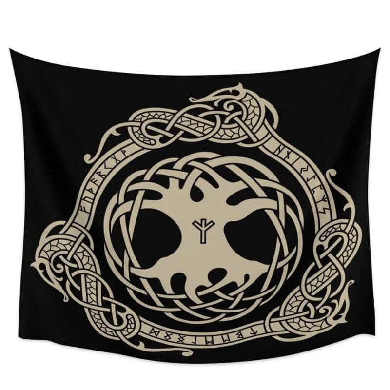 Drapeau Viking Yggdrasil — vue 2