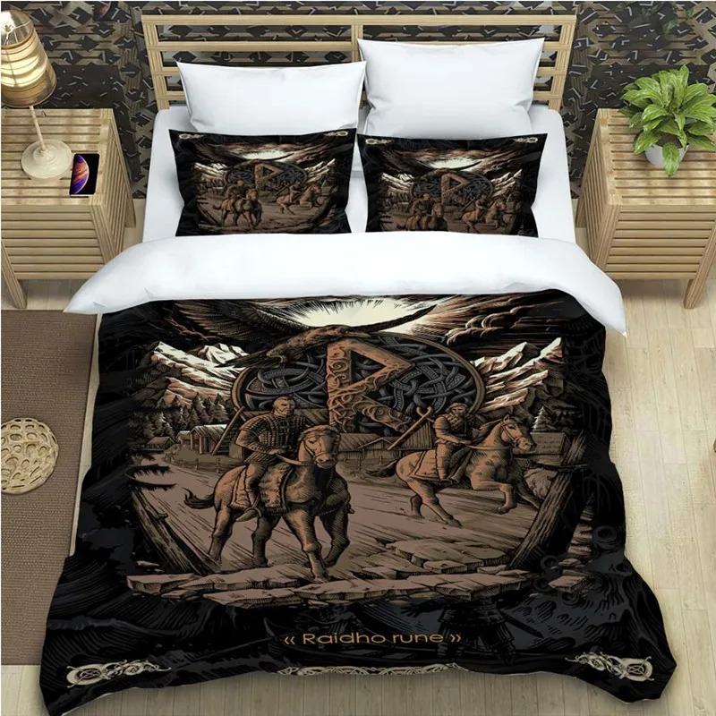 Housse de couette viking raidho rune