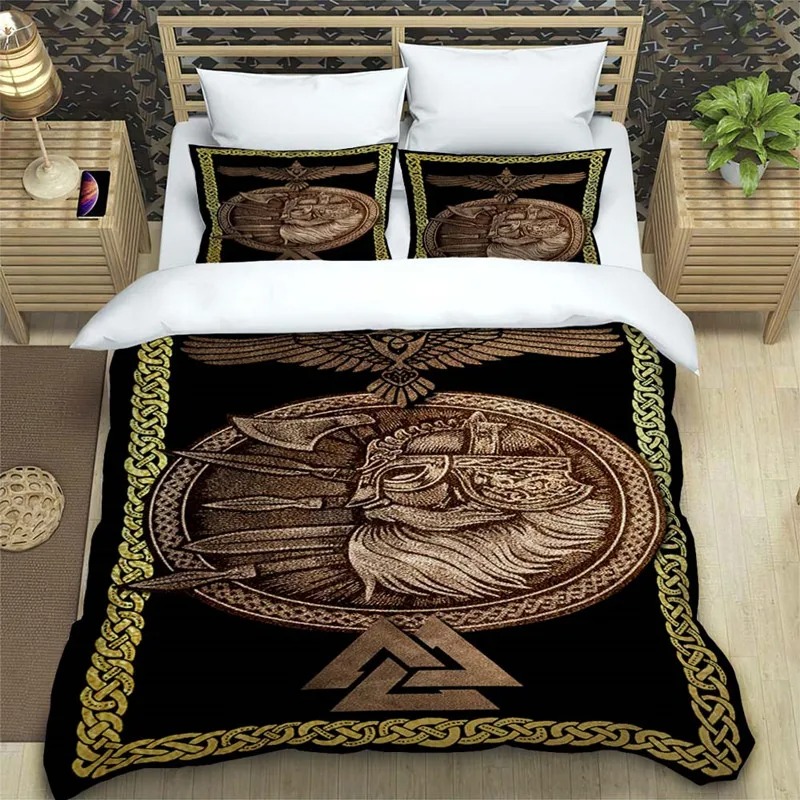 Housse de couette viking valknut guerrier