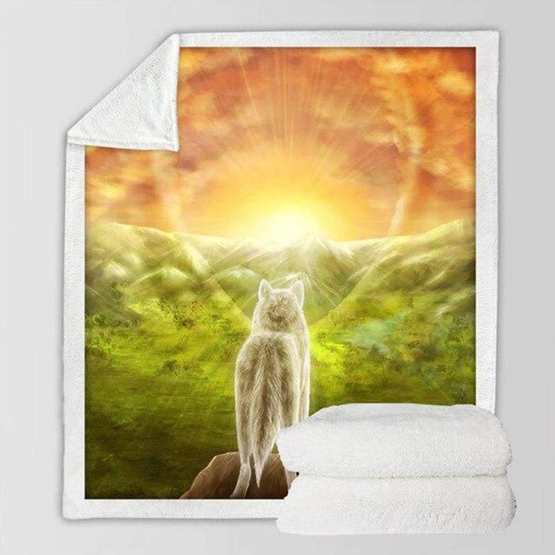 PLAID LOUP BÊTA BLANC — vue 2