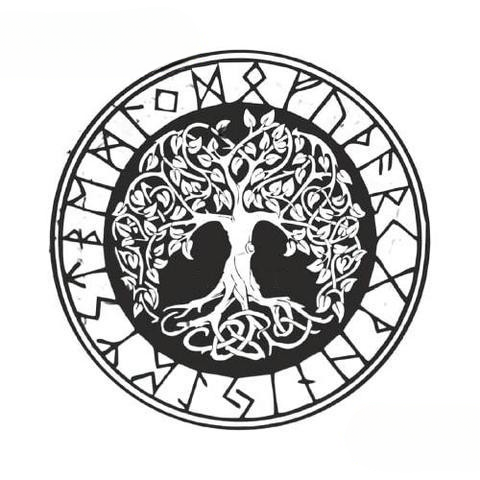 Stickers Arbre De Vie Nordique | Noir et Blanc
