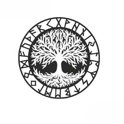 Stickers Arbre Viking | Noir et Blanc — vue 2