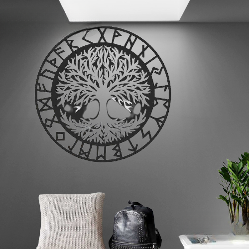 Stickers Arbre Viking | Noir et Blanc — vue 3
