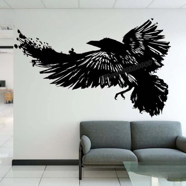 Stickers Corbeau Viking | Noir et Blanc — vue 2