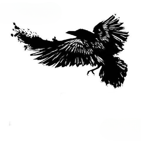 Stickers Corbeau Viking | Noir et Blanc