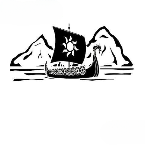 Stickers Drakkar Viking | Noir et Blanc