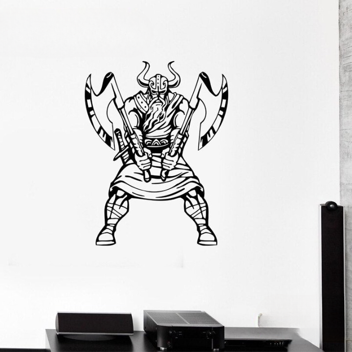 Stickers Guerrier Viking | Noir et Blanc — vue 2