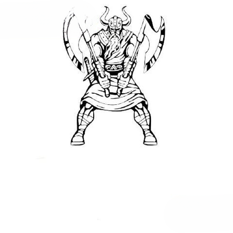 Stickers Guerrier Viking | Noir et Blanc