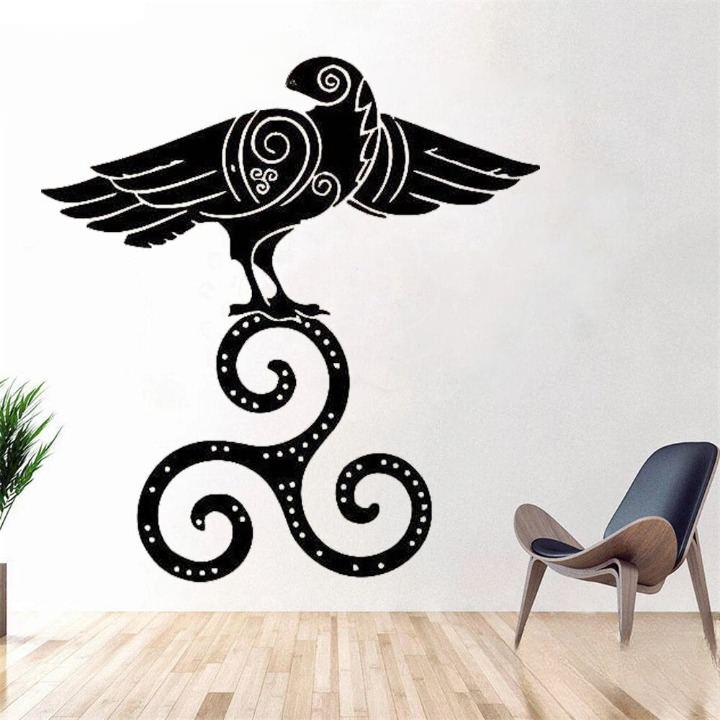Stickers Oiseau Runes | Noir et Blanc — vue 2