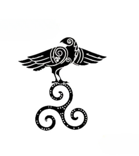 Stickers Oiseau Runes | Noir et Blanc