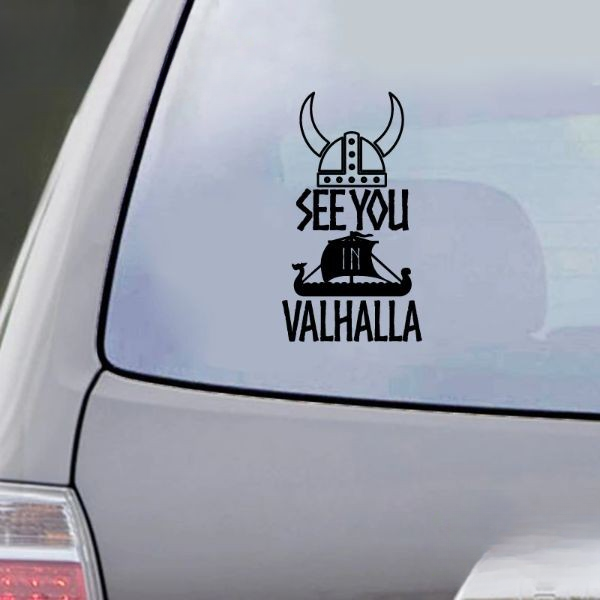 Stickers Valhalla Casque Guerrier | Noir et Blanc — vue 2
