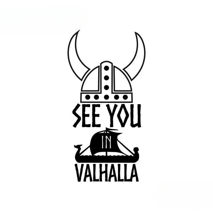 Stickers Valhalla Casque Guerrier | Noir et Blanc