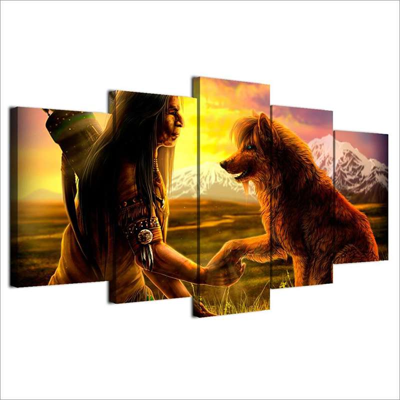 TABLEAU LOUP "INDIEN SAUVAGE" — vue 2