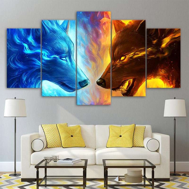 TABLEAU LOUP COULEUR