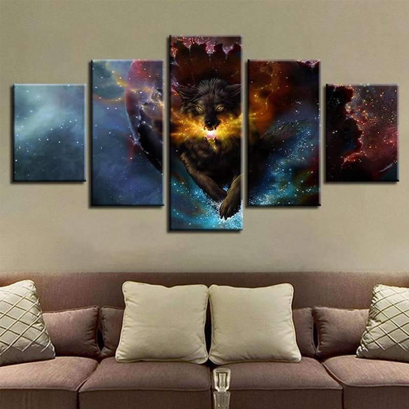 TABLEAU LOUP MAGE NOIR