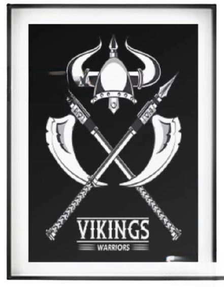 Tableau Viking Warrior | Noir et Blanc